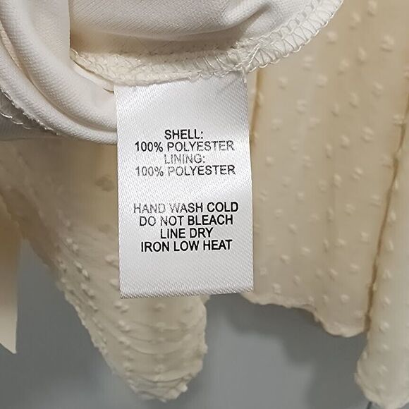 NWT Lulu’s Be a Dear Cream Swiss Dot Skater Flutter Sleeve Dress Size Small - Picture 9 of 11